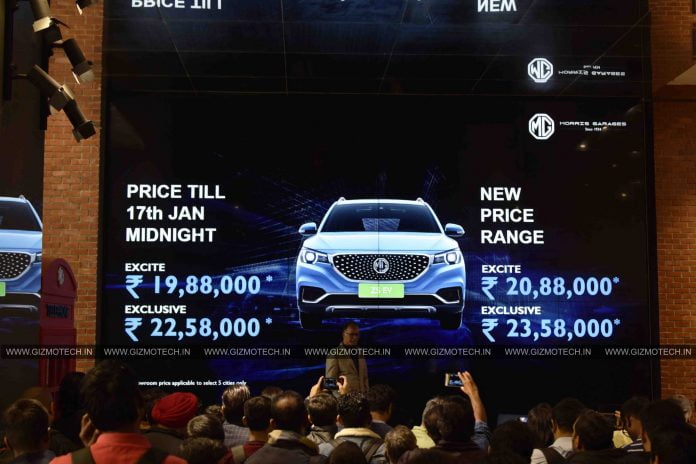 MG Motor India launches ZS EV at 19.88 lakhs