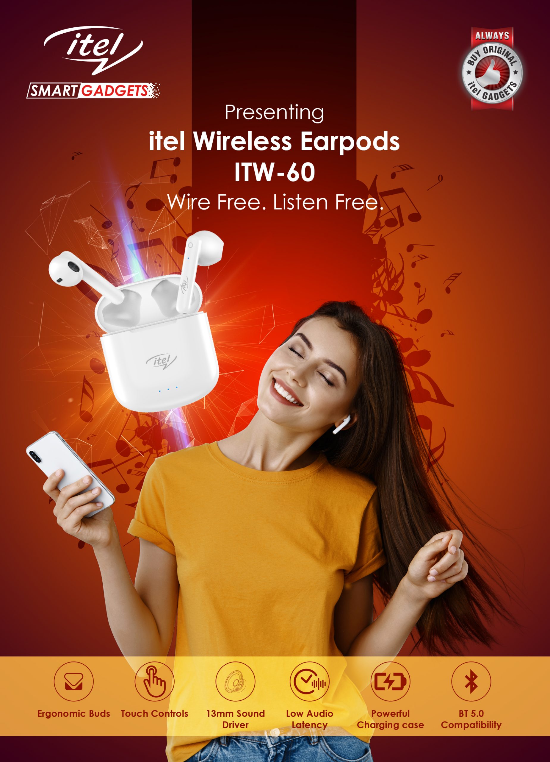 itel wireless earpods ITW