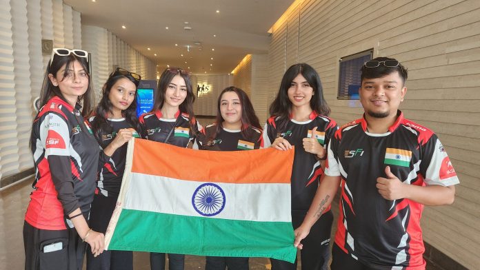 Indian Female CSGO Team with their coach at 15th WEC Asian qualifiers