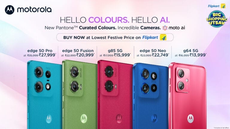 Motorola’s bestselling smartphones go on sale starting 9th October on Flipkart for The Big Shopping Utsav Sale 2024
