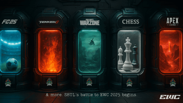 S8UL announces participation in five titles at Esports World Cup 2025: Chess, EAFC 25, Tekken 8, COD: Warzone, and Apex Legends